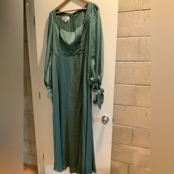 Azazie maxi satin dress sz l - Picture 4 of 12